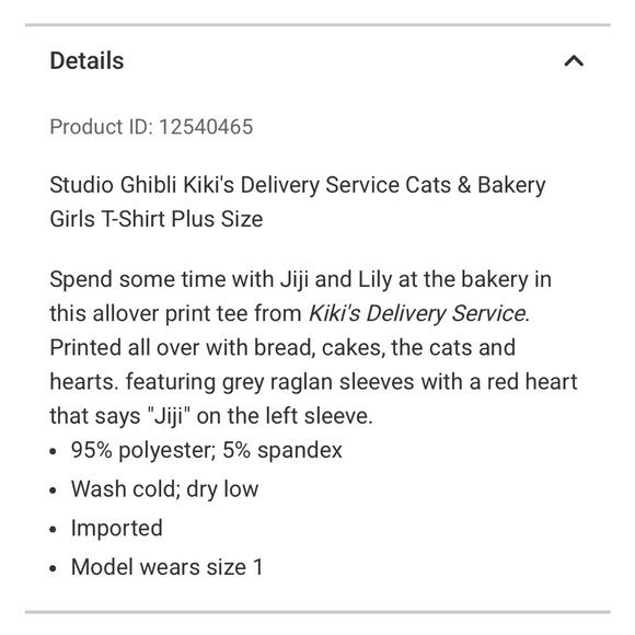 Hot Topic Kiki’s Delivery Service bakery toss raglan tee size 5 5x NWT 🩷🧁 - Picture 4 of 6